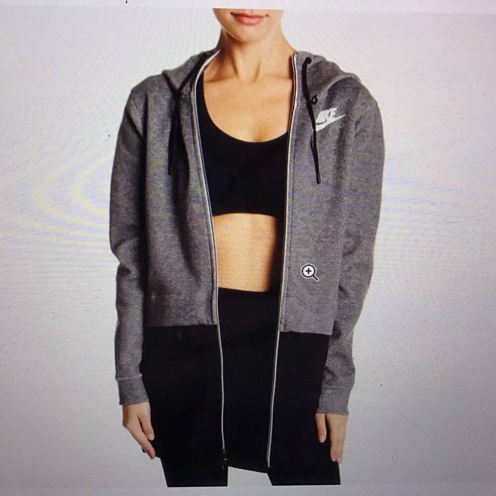 Nike Parka Jacket Grey Black Jacket Women's Sz medium Sportswear Advance 15 AV15